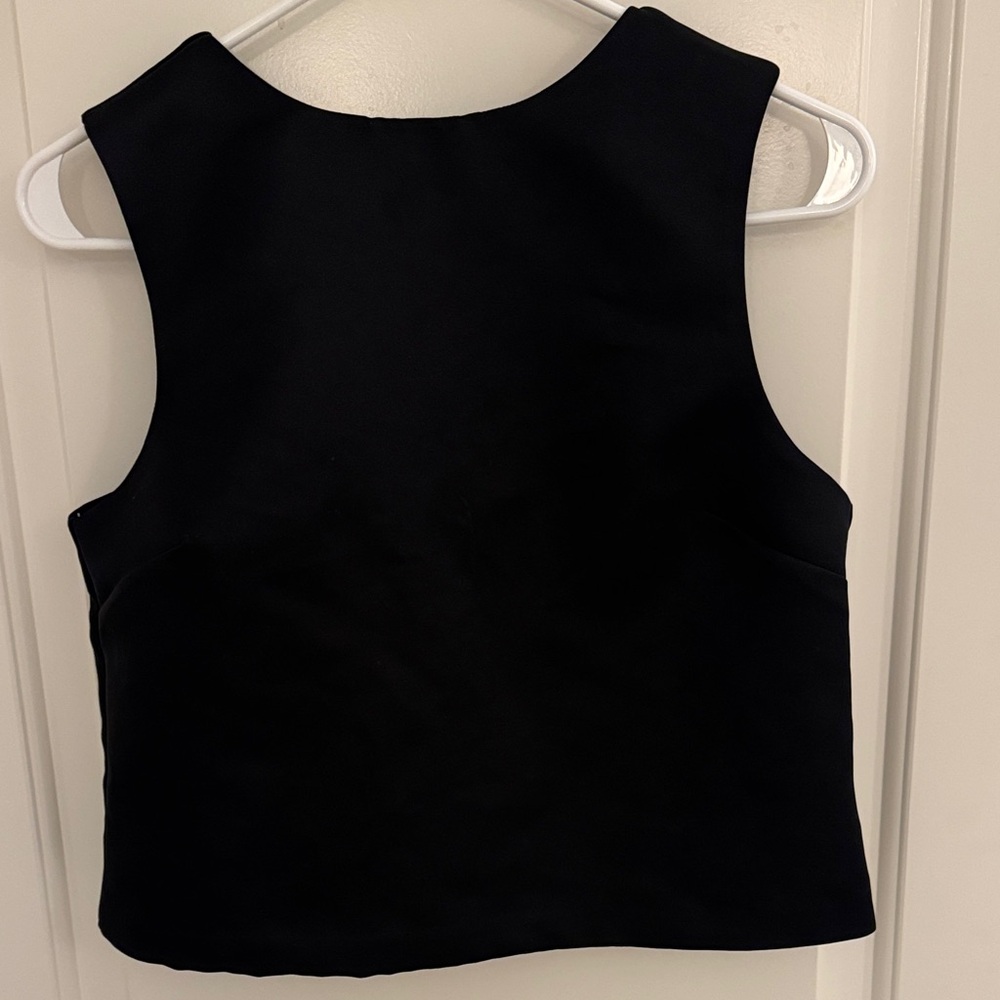 H&M Divided Elegant Black Satin Sleeveless Top